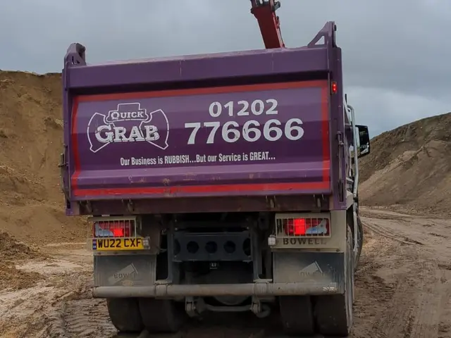 Quick Grab lorry rear view, Christchurch grab hire fleet